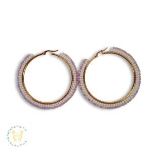 aro grande 1 Woven Hoop Earrings